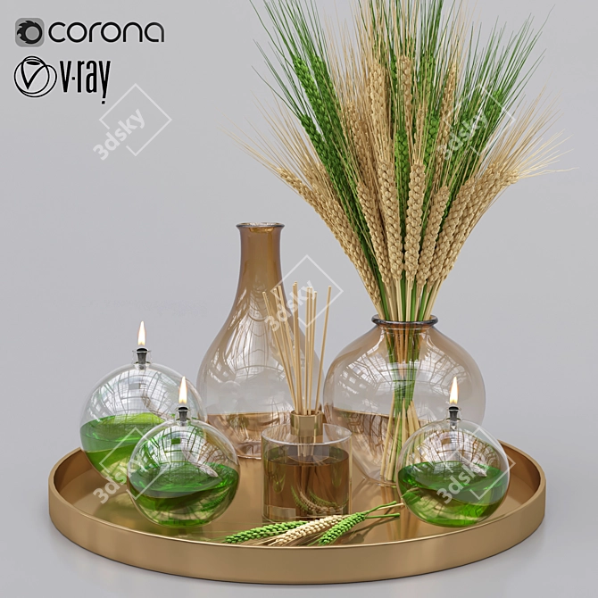 Elegant Home Decor Set 3D model image 4