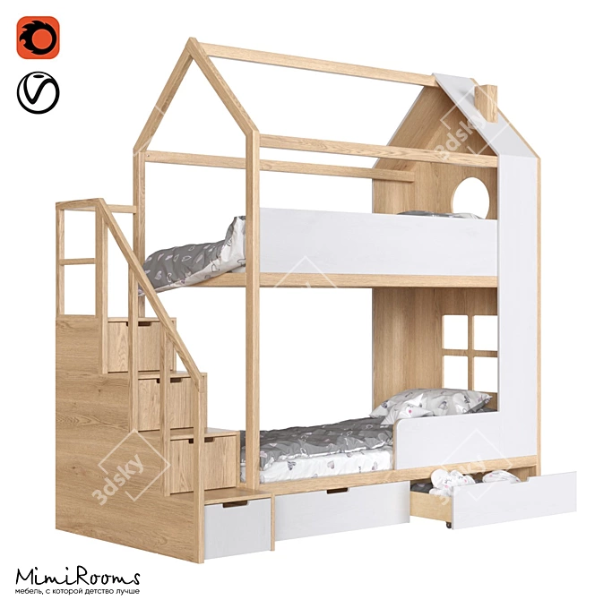 OM Bunk bed "Dee Dee" with chest of drawers from the manufacturer Mimirooms ™

Title: Dee Dee Bunk 3D model image 1