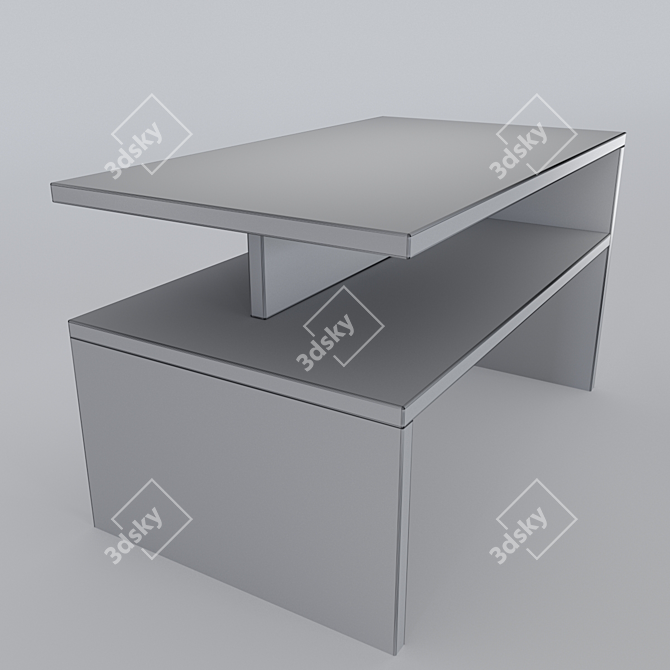 Modern Wooden Coffee Table 3D model image 2