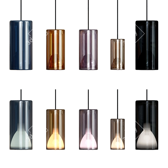 Elegant Suspension Light: Penta Lit 3D model image 1