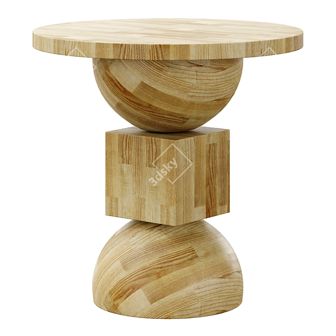 Modern Oak End Table: Jordan 3D model image 1