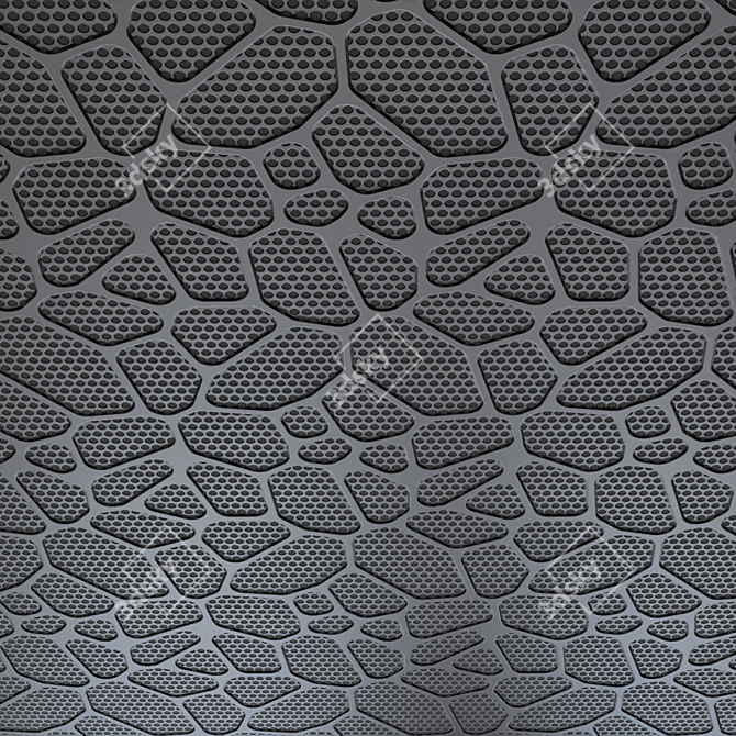 Seamless Geometric Material for Walls & Ceilings 3D model image 2