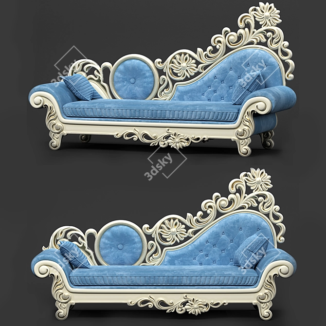 Elegant Fabric Sofa 3D model image 1