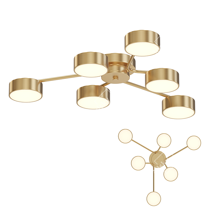 Dahlia 10: Modern LED Ceiling Lamp 3D model image 1