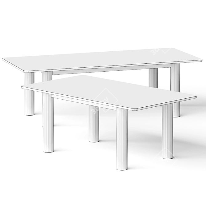 Modern Arc Dining Tables by Lulu & Georgia 3D model image 2