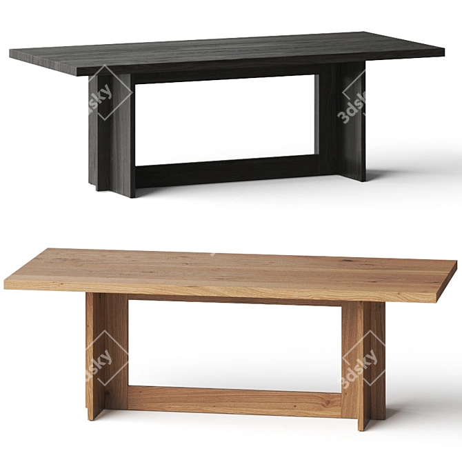 Elegant Elexis Dining Table: L1000 x W2250 x H760mm 3D model image 1