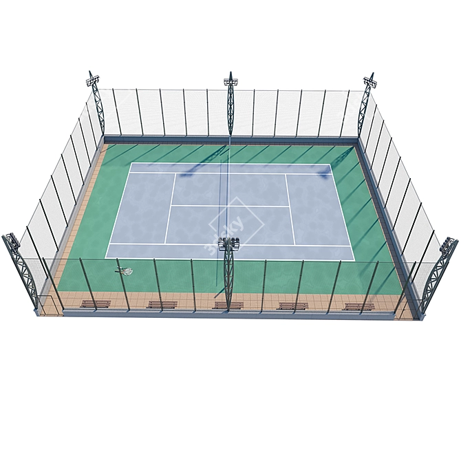 Ultimate Sports Arena: Football, Tennis & Basketball 3D model image 4