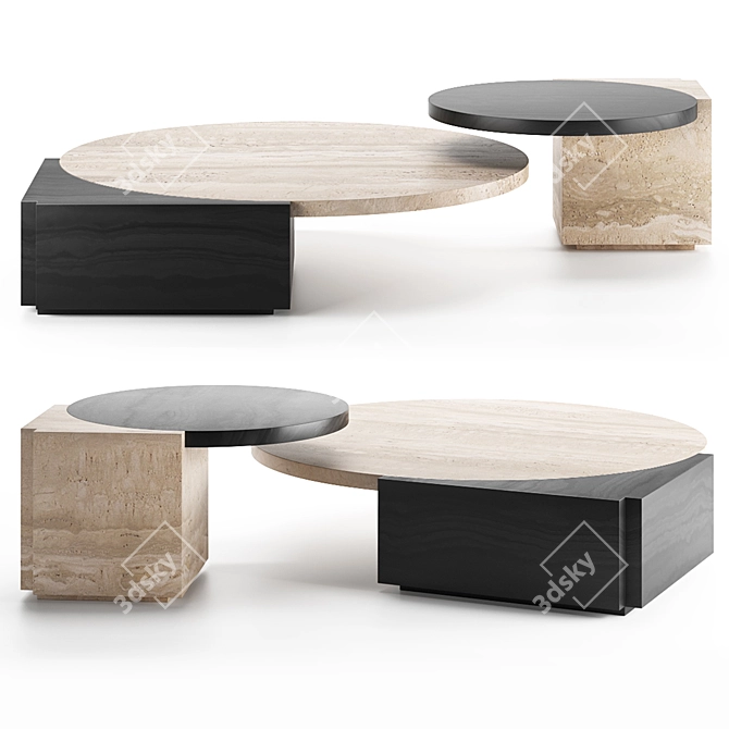 Modern Marble Tribeca Tables 3D model image 1