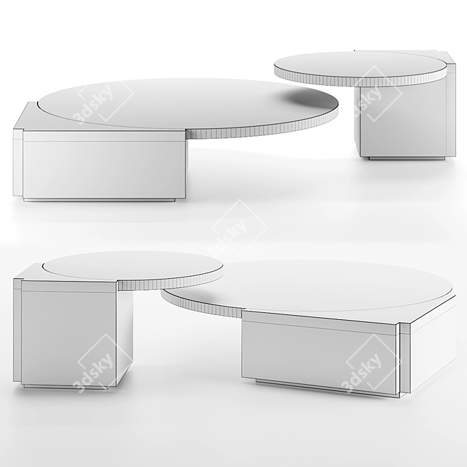 Modern Marble Tribeca Tables 3D model image 2