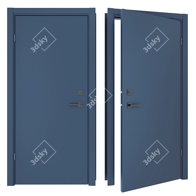 Sleek Door Handle Set 3D model image 2