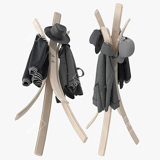 Minimalist STICK Clothes Hanger 3D model image 4