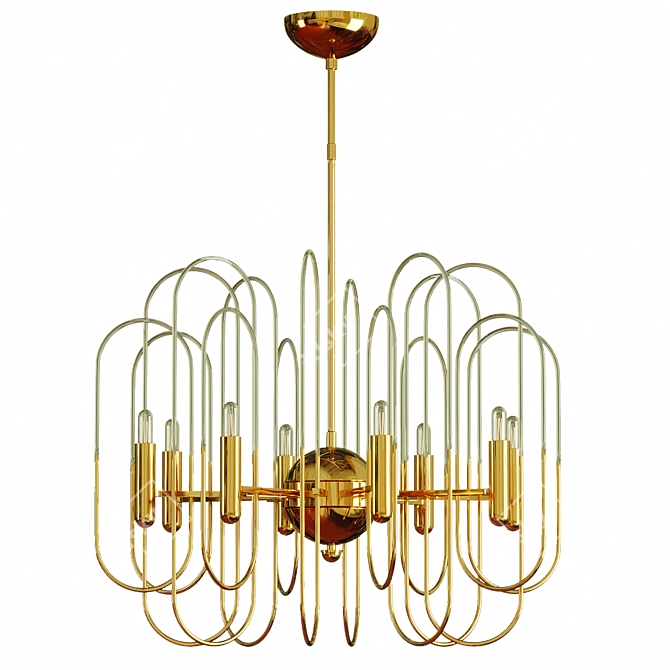 Title: Elegant Sciolari Brass Chandelier 3D model image 2