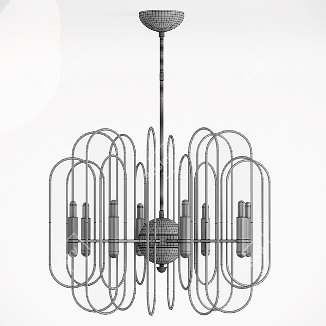 Title: Elegant Sciolari Brass Chandelier 3D model image 4