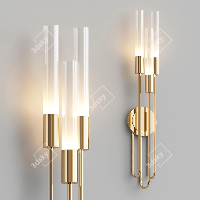 Elegant Torch Wall Sconce 3D model image 1