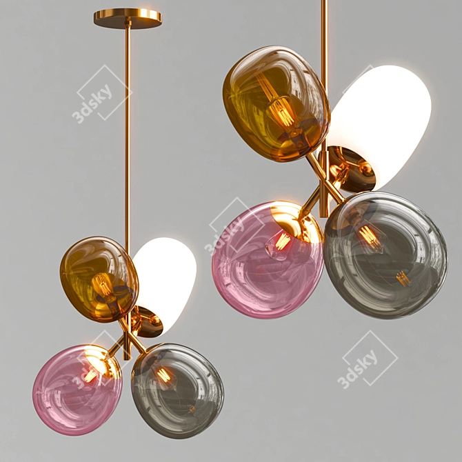 Modern Glass Chandelier: Candies 3D model image 1