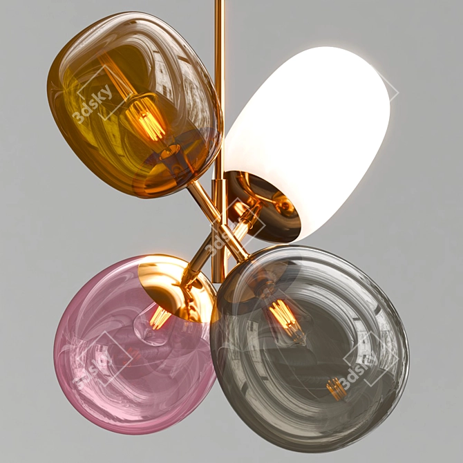 Modern Glass Chandelier: Candies 3D model image 2