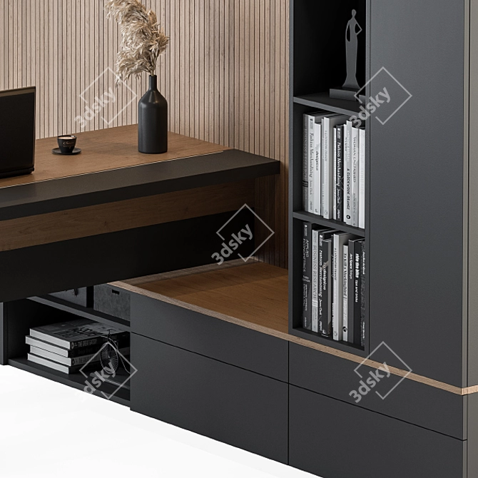 L-Desk Manager Set 35: Stylish Office Furniture 3D model image 6