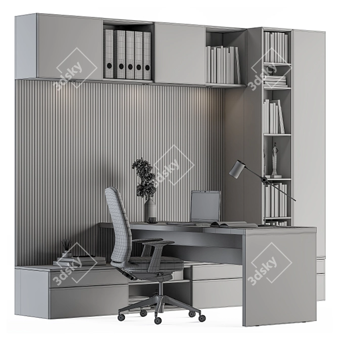 L-Desk Manager Set 35: Stylish Office Furniture 3D model image 7