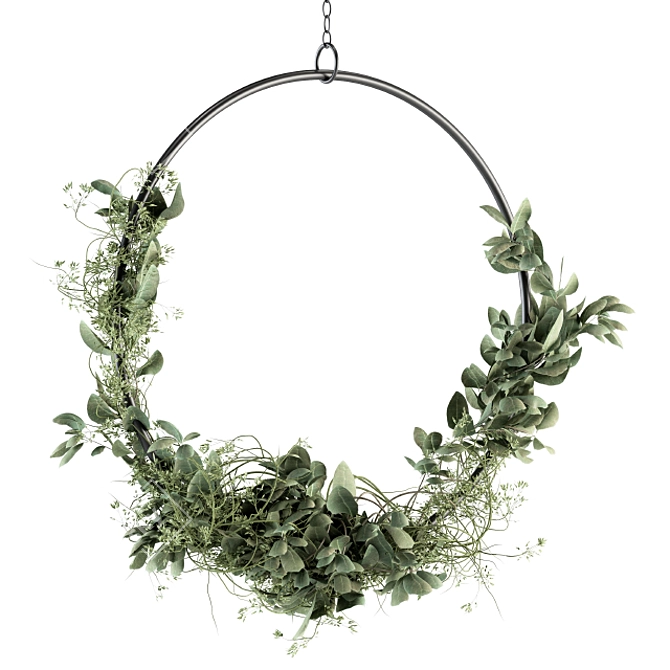 Lush Olive Wreath Set 3D model image 2