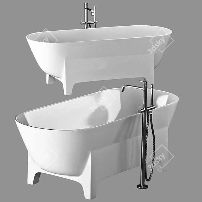 LIVA Free-Standing Bathtub: Elegant and Luxurious 3D model image 1