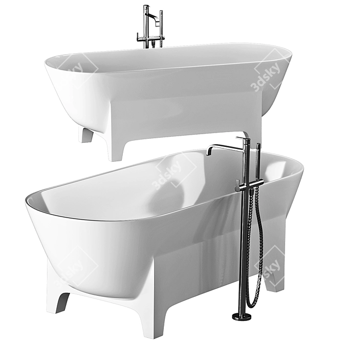 LIVA Free-Standing Bathtub: Elegant and Luxurious 3D model image 2