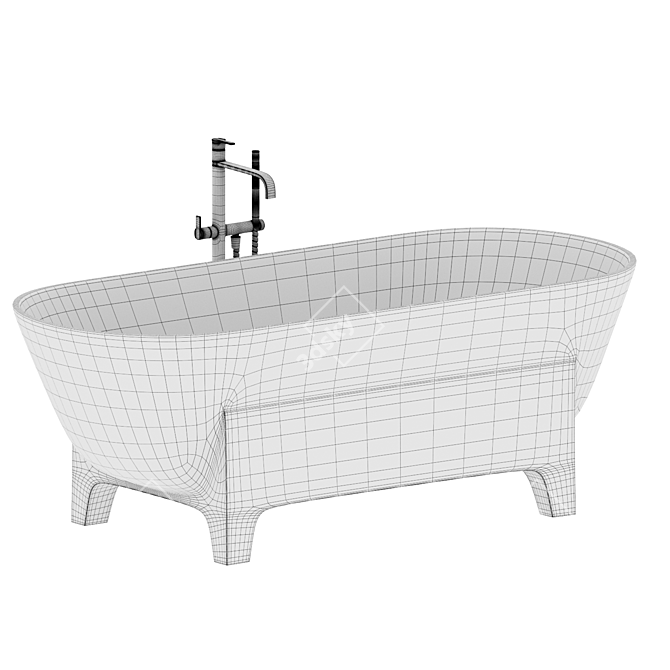 LIVA Free-Standing Bathtub: Elegant and Luxurious 3D model image 3