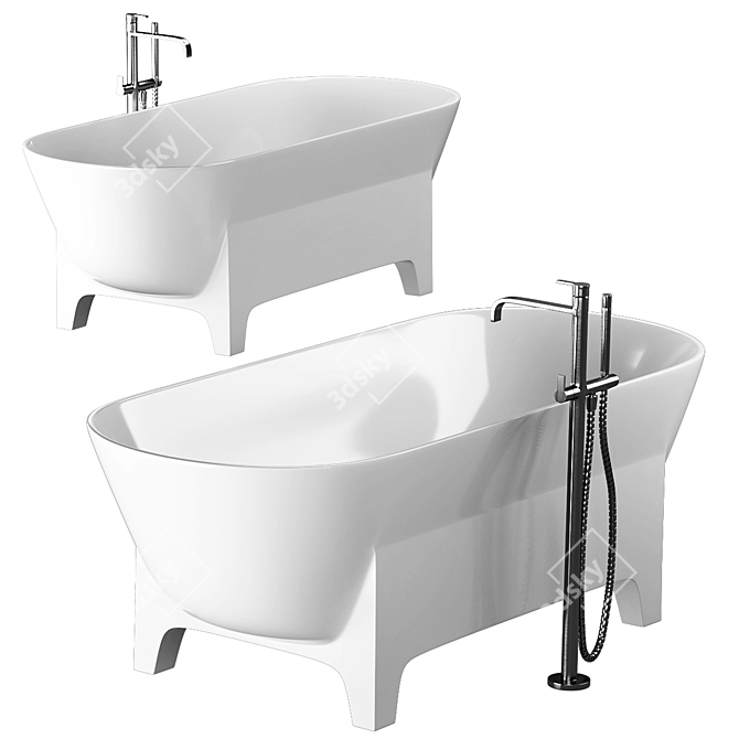 LIVA Free-Standing Bathtub: Elegant and Luxurious 3D model image 5