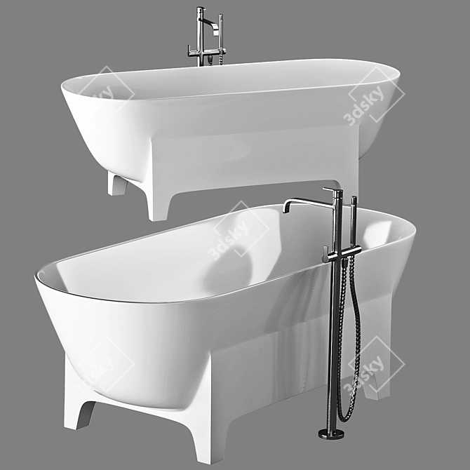 LIVA Free-Standing Bathtub: Elegant and Luxurious 3D model image 8