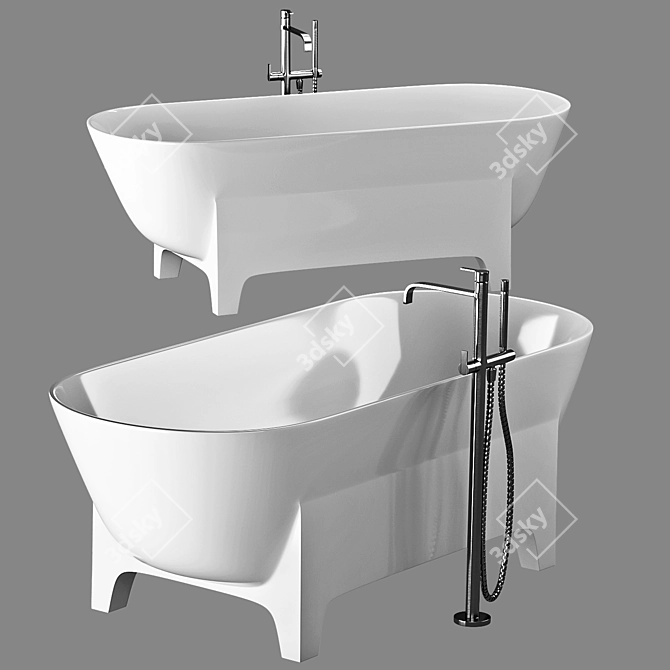 LIVA Free-Standing Bathtub: Elegant and Luxurious 3D model image 9