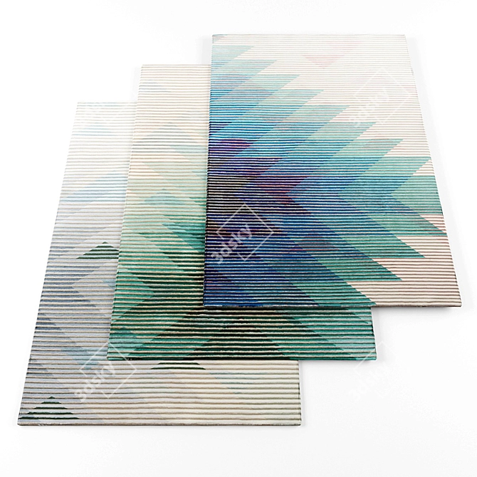 High Resolution Contemporary Rugs Set 3D model image 1