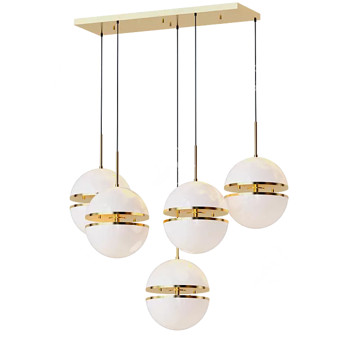 Sleek Spiridon 5-Light Hanging Lamp 3D model image 1