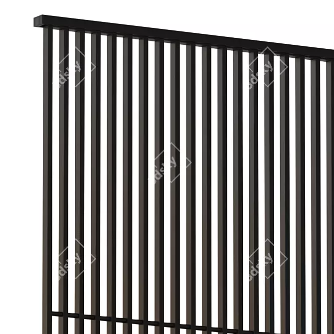 Title: Boca Stripe Rack: Versatile Partition for Curtain and Décor 3D model image 3