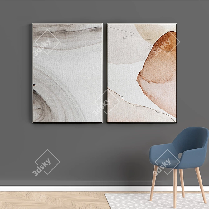 Minimal Abstract Photo Frames 3D model image 5