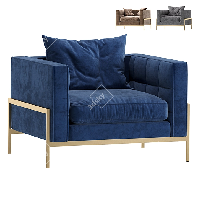 Laconic Austin Armchair - Elegant Comfort 3D model image 1