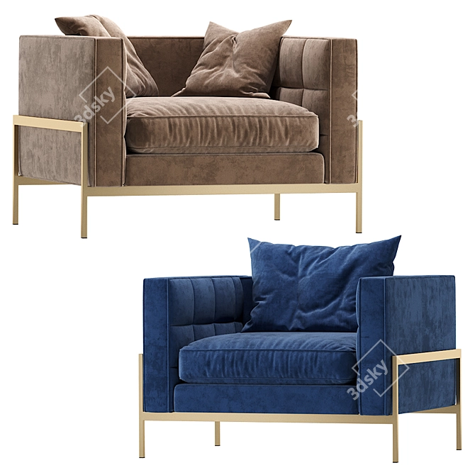 Laconic Austin Armchair - Elegant Comfort 3D model image 5