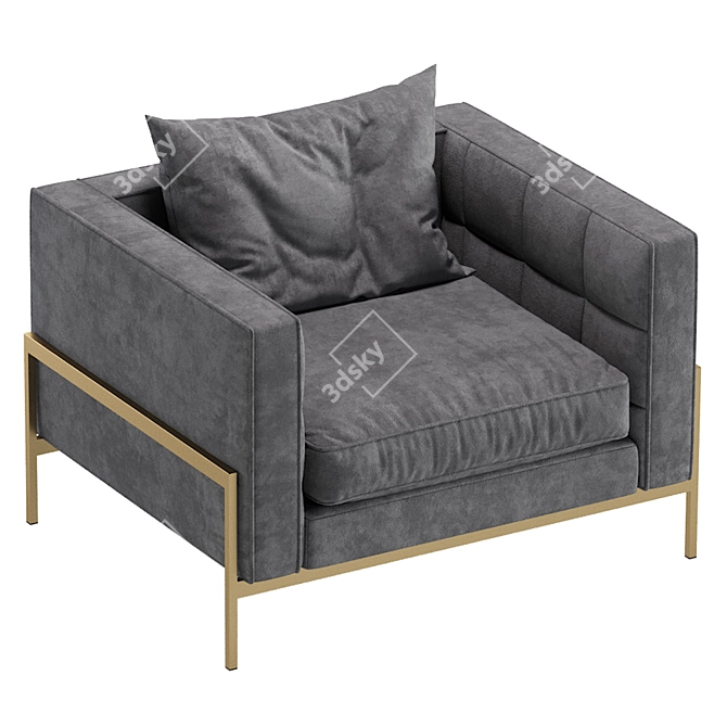 Laconic Austin Armchair - Elegant Comfort 3D model image 6