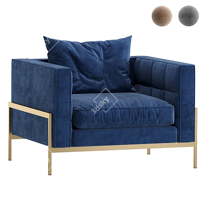 Laconic Austin Armchair - Elegant Comfort 3D model image 8