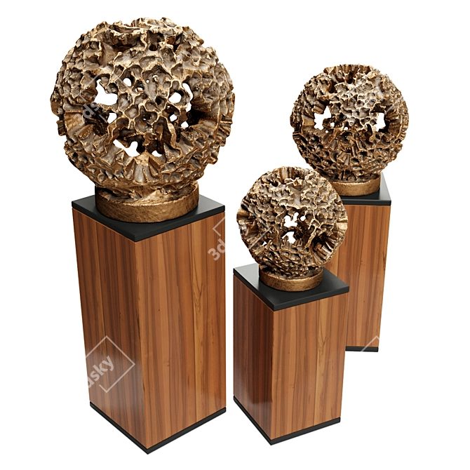 Coral Sphere Sculpture Collection 3D model image 3