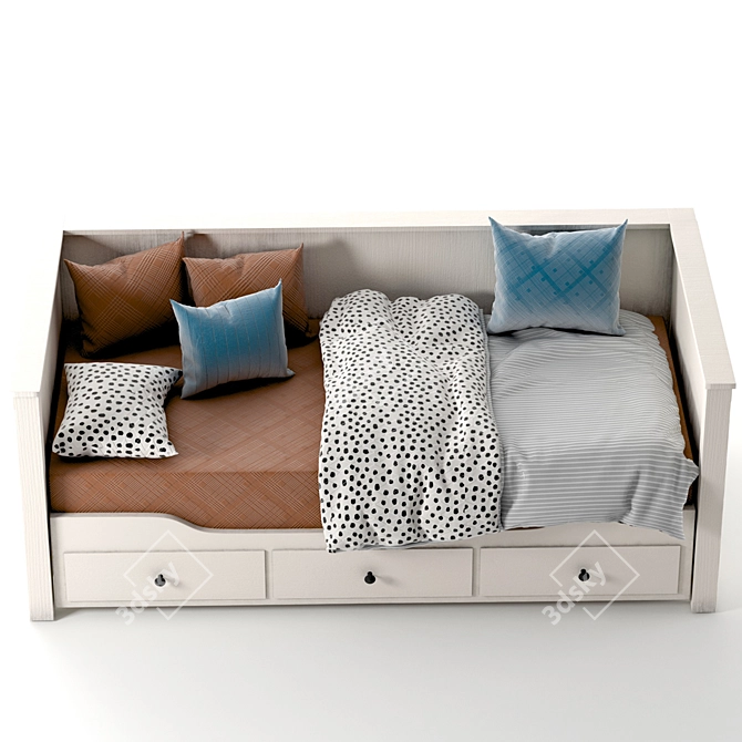 Versatile Ikea Hemnes Day Bed Set-37: Single & Double Beds in One 3D model image 4