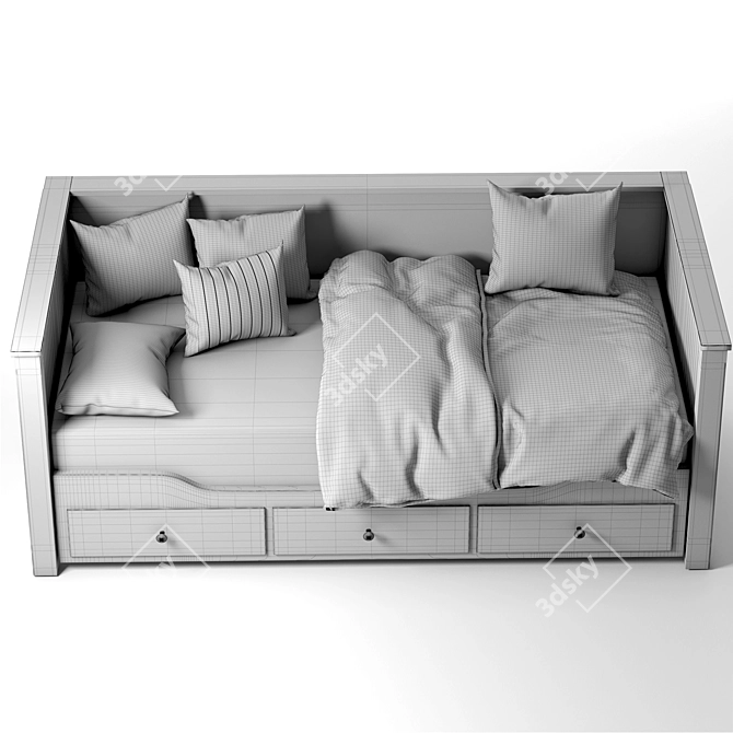 Versatile Ikea Hemnes Day Bed Set-37: Single & Double Beds in One 3D model image 6