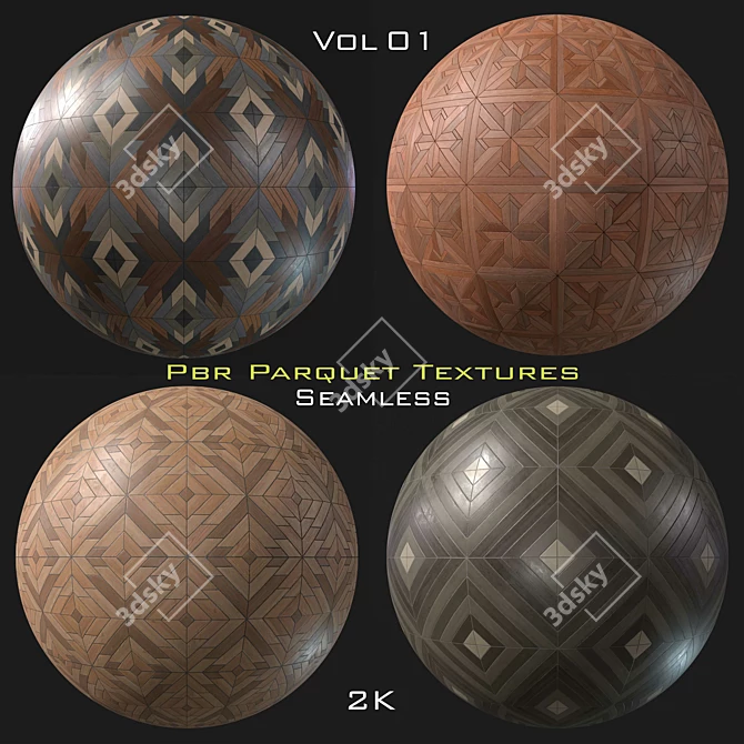 PBR Parquet Textures Pack - Seamless 2K 3D model image 1