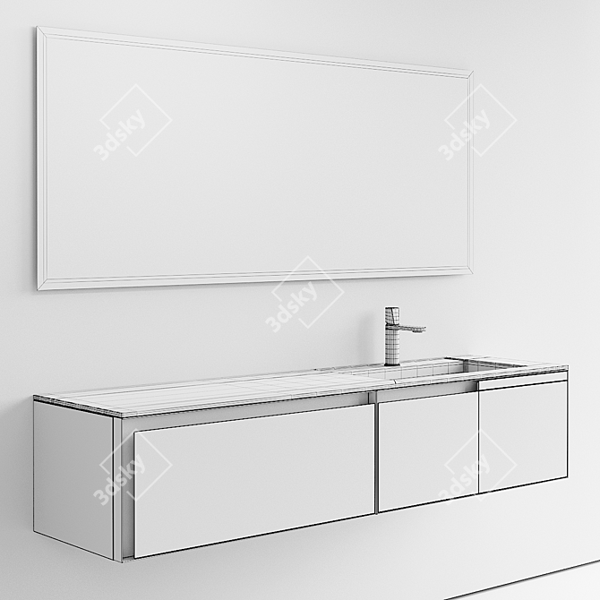 Contemporary Atelier Vanity with Integrated Lighting 3D model image 5