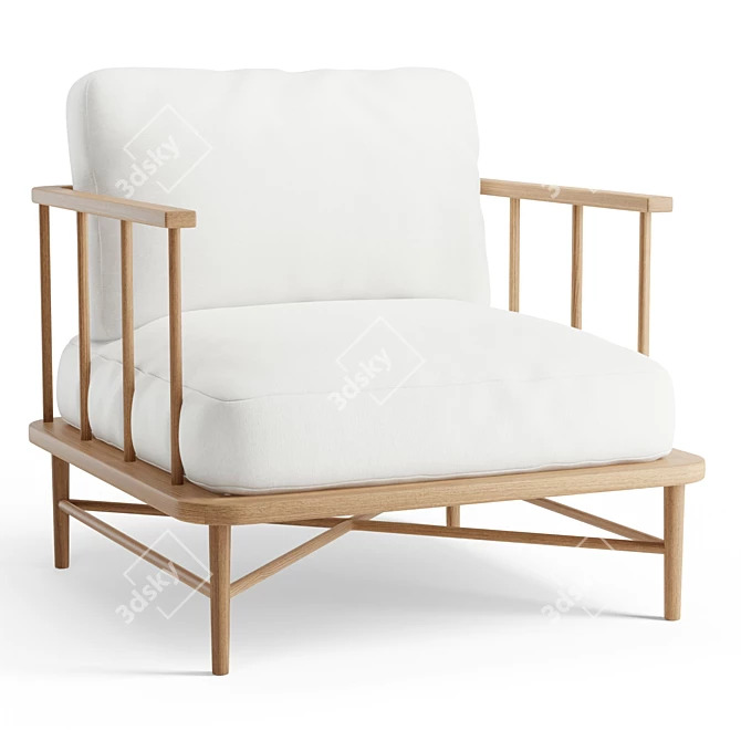 Relaxed Oak Alma Chair 3D model image 1