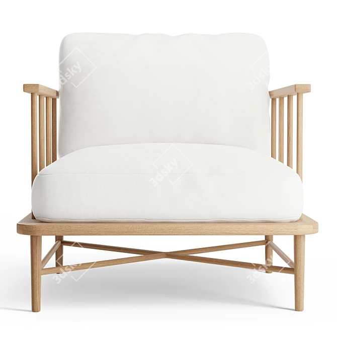 Relaxed Oak Alma Chair 3D model image 2