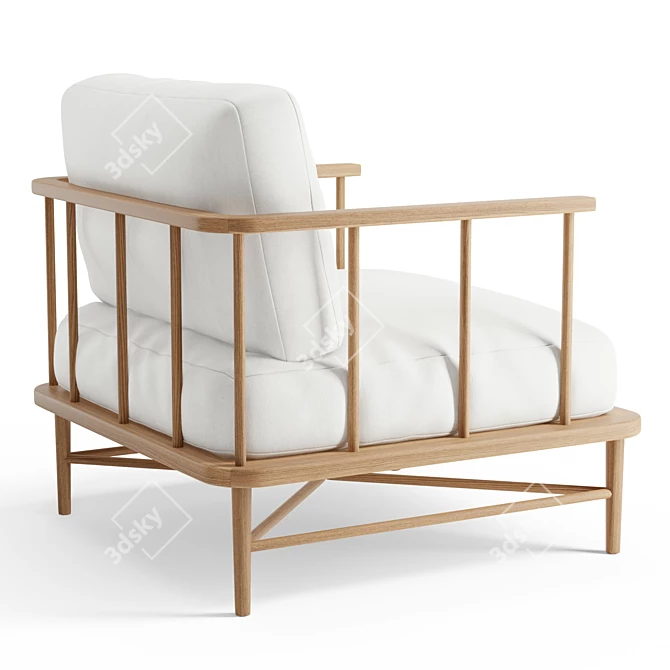 Relaxed Oak Alma Chair 3D model image 3