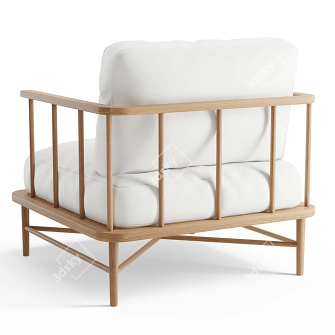Relaxed Oak Alma Chair 3D model image 4