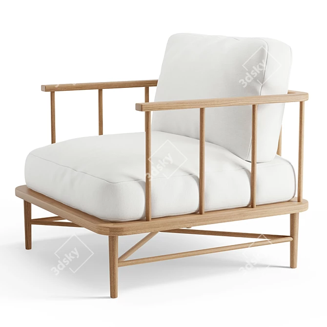 Relaxed Oak Alma Chair 3D model image 5
