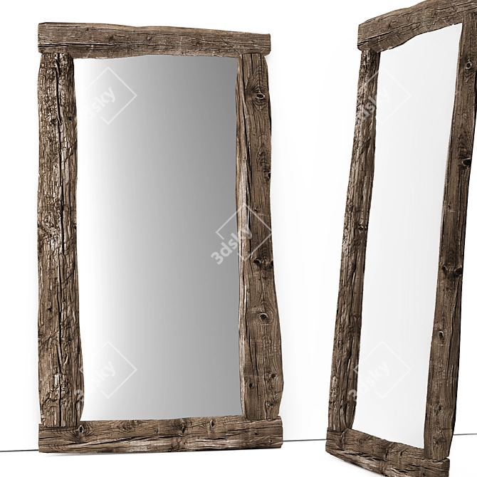 Vintage Reflections: 2150x1250mm Aged Mirror 3D model image 1