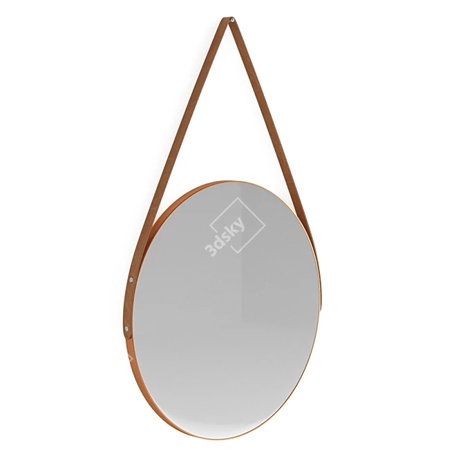 Polished Industrial Round Mirror 3D model image 1