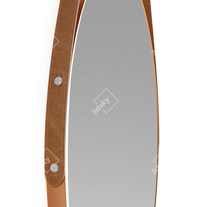 Polished Industrial Round Mirror 3D model image 5